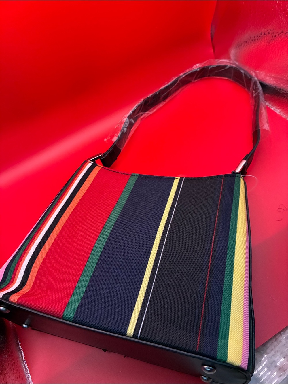 Striped Crossbody Shoulder Bag in Multicolor